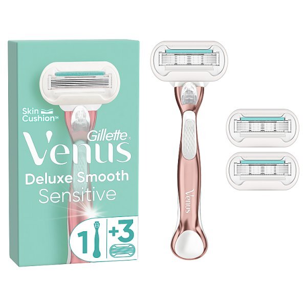 Venus Deluxe Smooth Sensitive RoseGold Razor - 3 Blades GOODS Sainsburys   