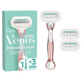 Venus Deluxe Smooth Sensitive RoseGold Razor - 3 Blades GOODS Sainsburys   