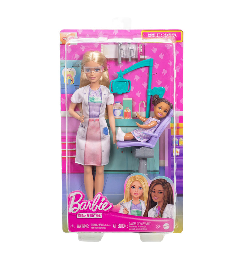 Barbie dentist doll set with child and tools - British product