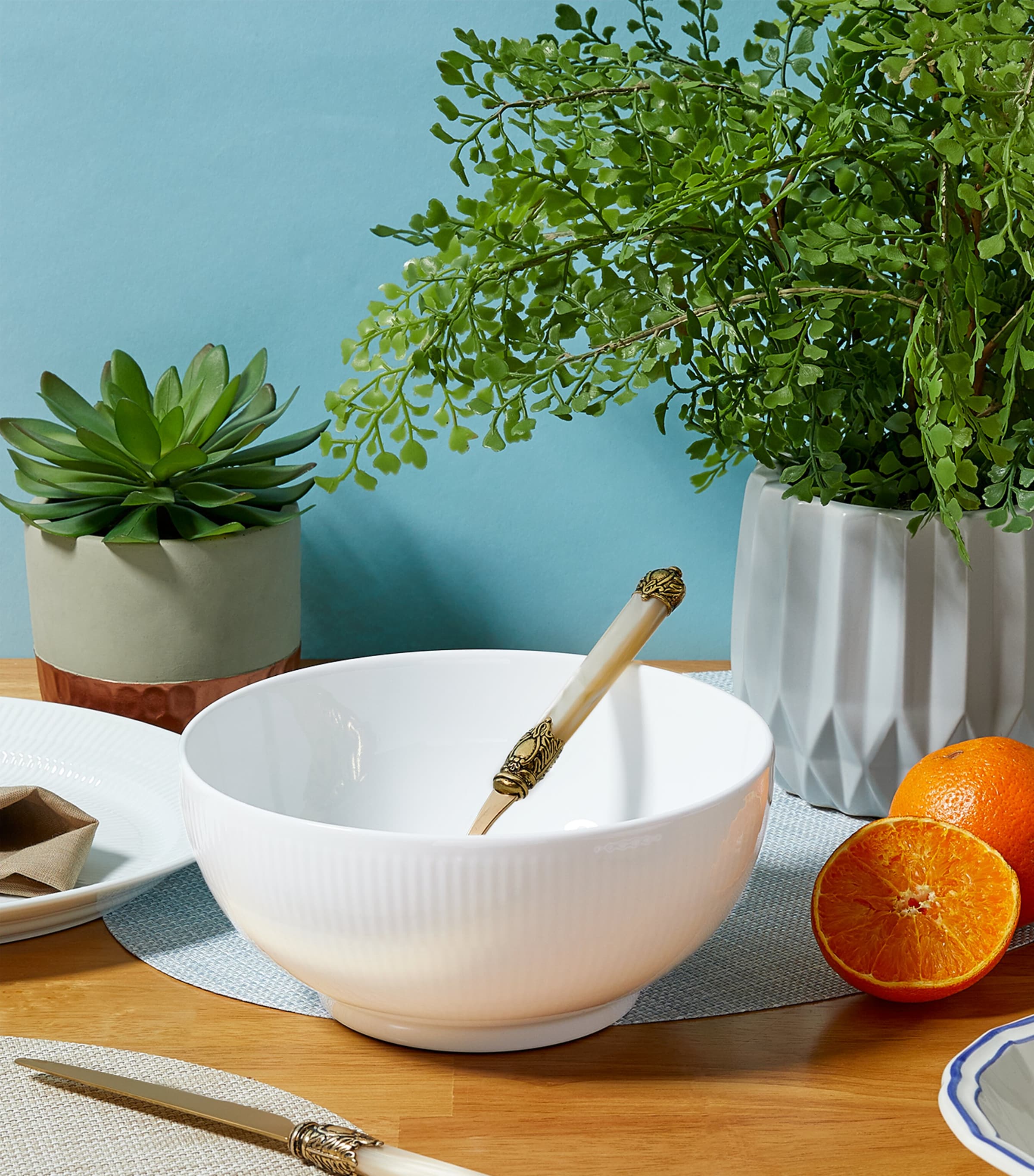 Royal Copenhagen White Fluted bowl 24cm, imported from the UK