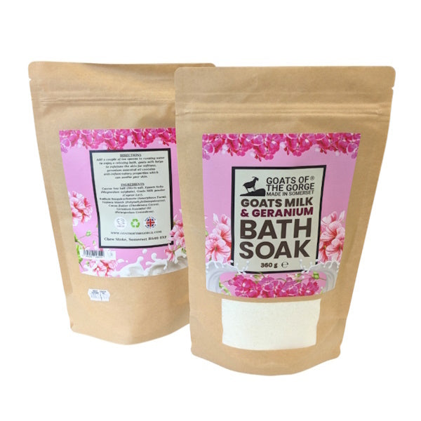 Goats of the Gorge geranium bath soak (British brand)