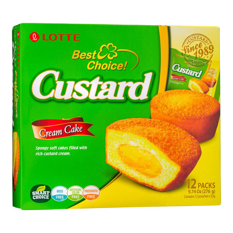 Lotte custard cream cake 12 piece snack pack, UK version