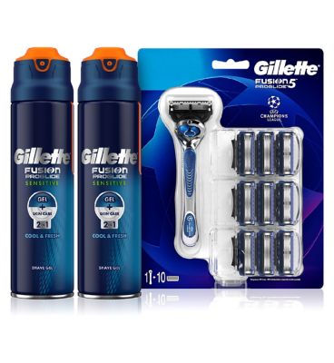 Gillette Fusion5 Proglide Razor & Shaving Gel Annual Bundle GOODS Boots   