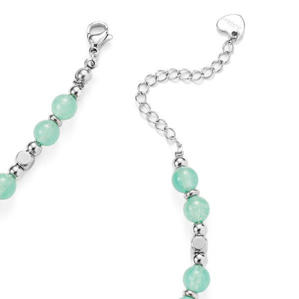 Livingandhome stone beaded bracelet with stainless steel 24cm (British brand)