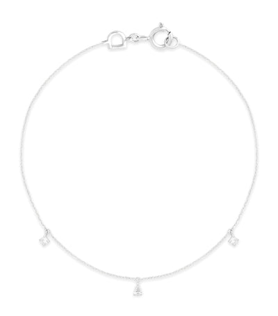 Harrods Astrid & Miyu White Gold and Diamond Pear Charm Bracelet- Buy online at McGrocer