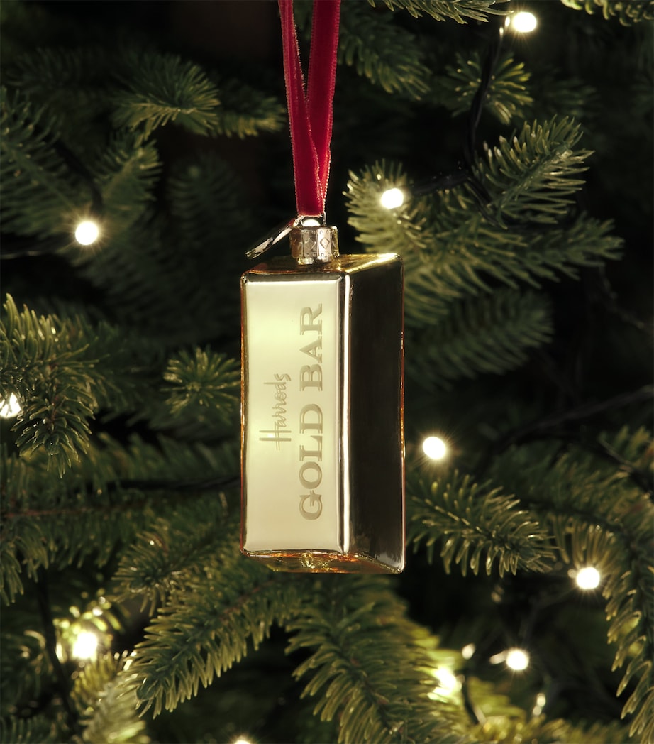 Harrods gold bar tree ornament (British brand)