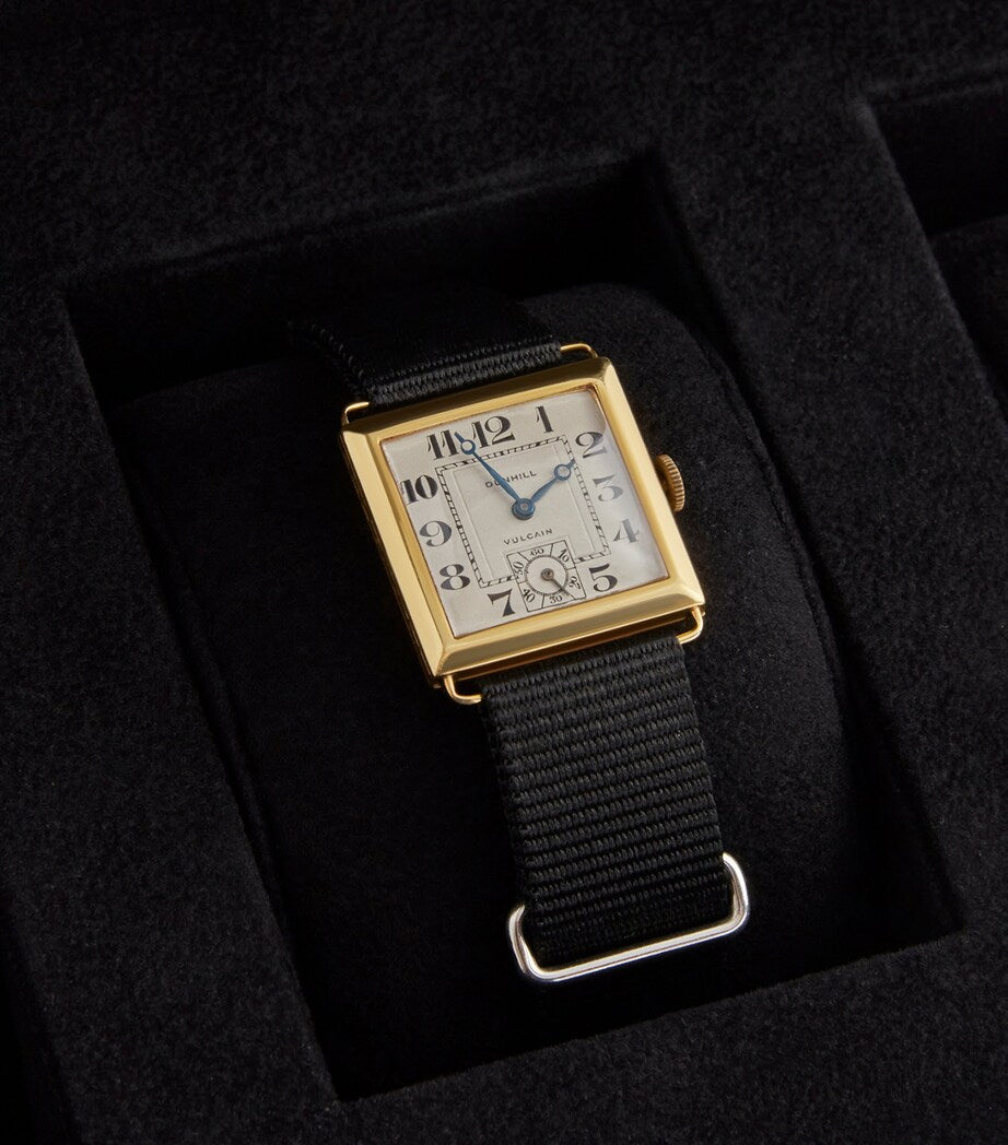 Dunhill leather 3-piece watch box with brass hardware - British product