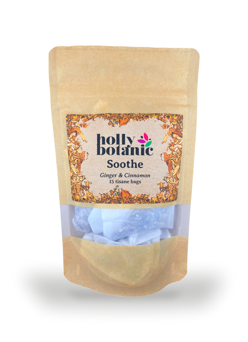Holly Botanic Soothe Tisane ginger cinnamon 15 tea bags, UK version
