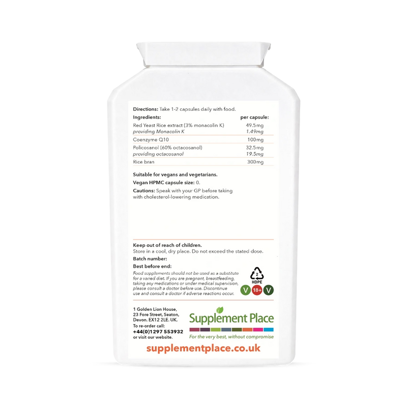 Supplement Place Reduchol red yeast rice CoQ10 120 capsules (British brand)