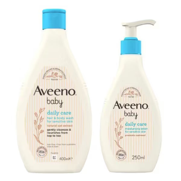 Aveeno Baby Daily Care Bundle Hair Body Wash and Lotion - British product
