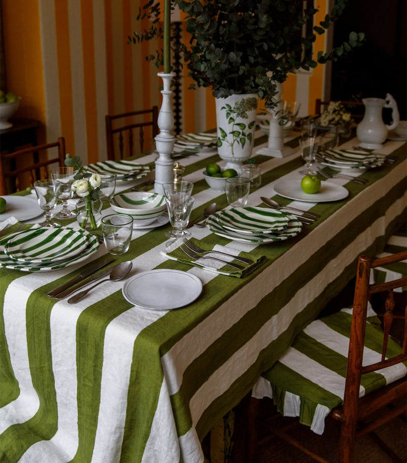 Summerill & Bishop linen stripe tablecloth 165x380cm (British brand)