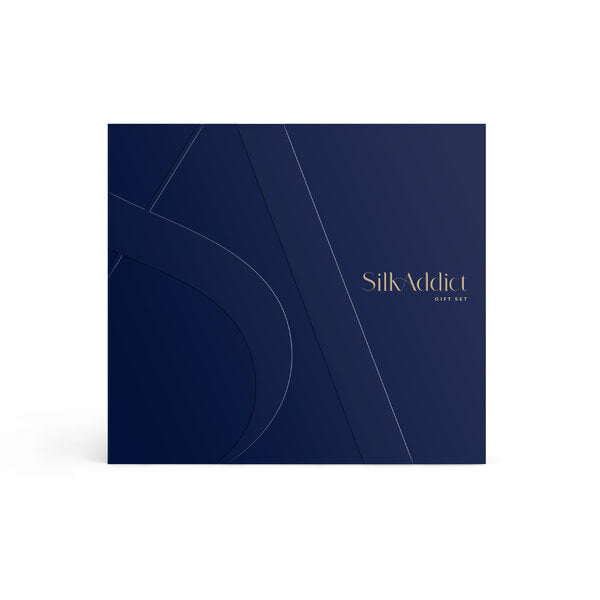 Silk Addict mulberry silk gift set navy, UK version