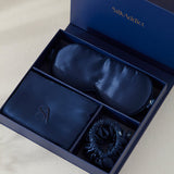 Silk Addict mulberry silk gift set navy, UK version