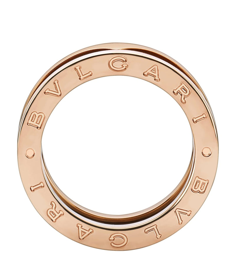Bvlgari B.zero1 two-band ring in rose gold and black ceramic (British brand)