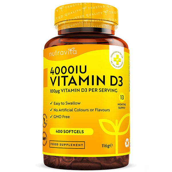 Nutravita Vitamin D3 4000IU 100µg - 400 Softgel Capsules GOODS Superdrug   