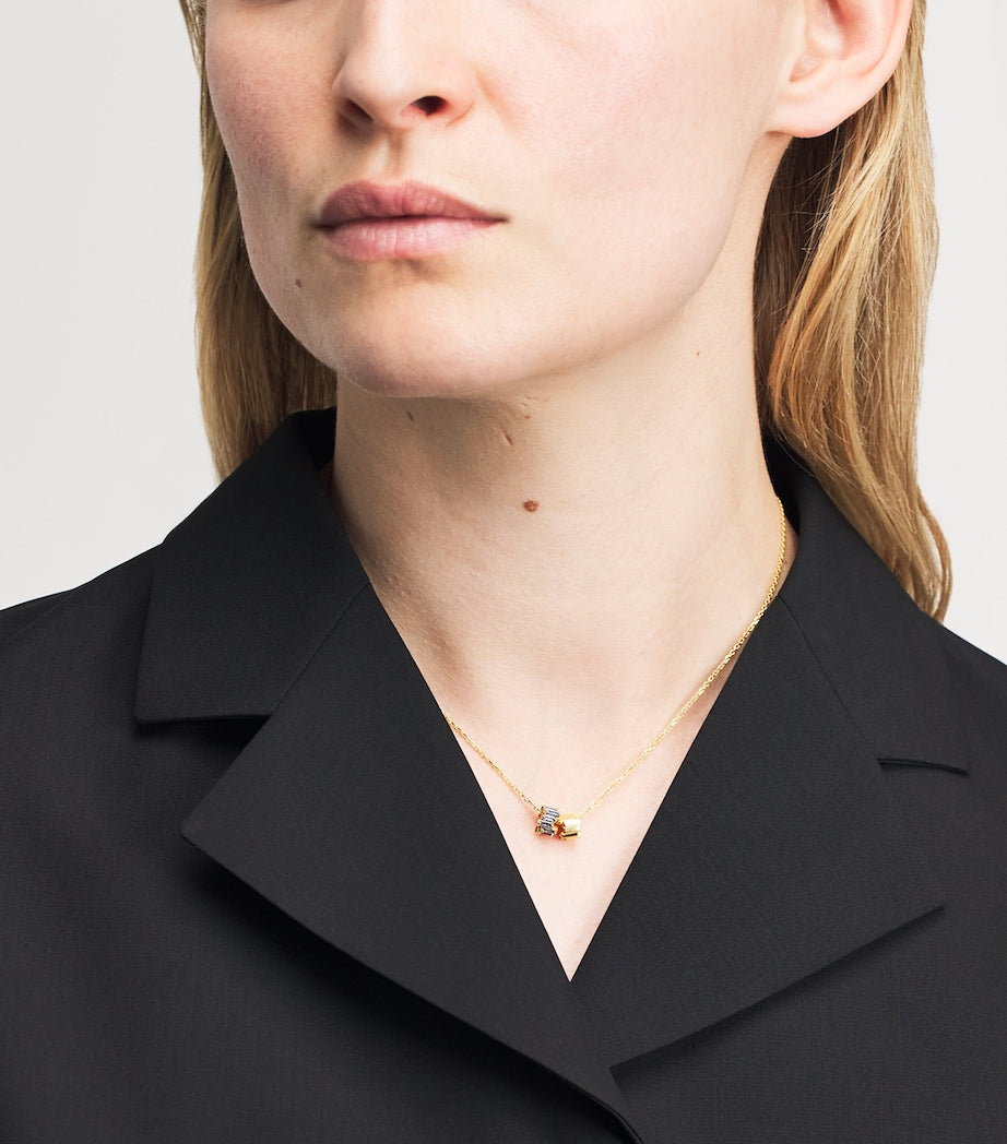 Suzanne Kalan yellow gold blue sapphire pendant necklace, imported from the UK
