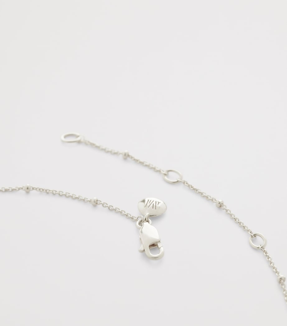 Monica Vinader sterling silver beaded chain necklace 46cm, imported from the UK