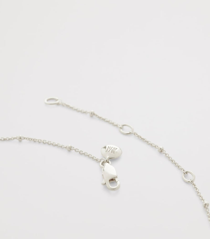 Monica Vinader sterling silver beaded chain necklace 46cm, imported from the UK