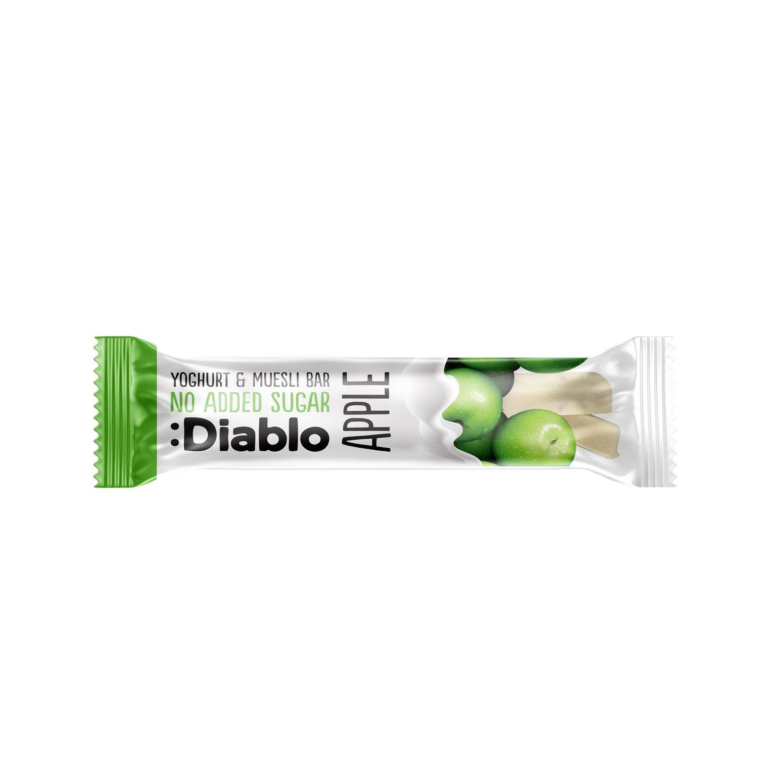 Diablo no added sugar yoghurt muesli bar apple 30g pack, UK version