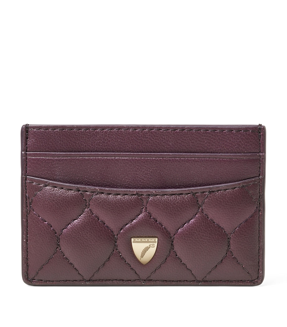 Aspinal of London leather slim card holder with shield rivet, UK version