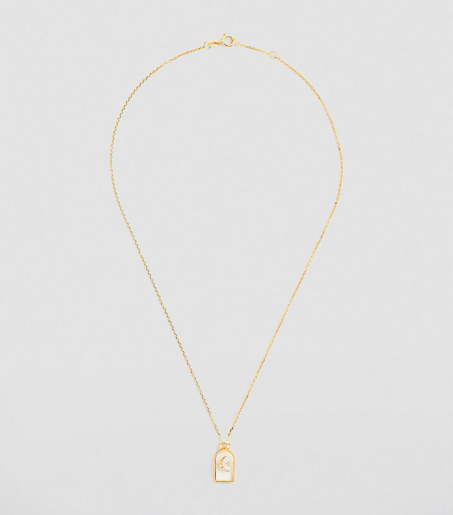 L'Atelier Nawbar Biladi Hilal necklace yellow gold diamond, imported from the UK