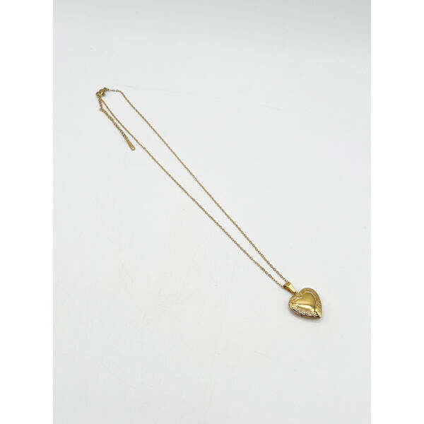 SVNX large heart locket necklace in gold (British brand)