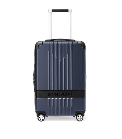 Harrods Durable Polycarbonate Cabin Suitcase with Leather Accents and Compartmentalized Interior, 55cm- Buy online at McGrocer