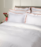 Celso De Lemos Super King duvet cover with Egyptian cotton and contrasting borders - British product