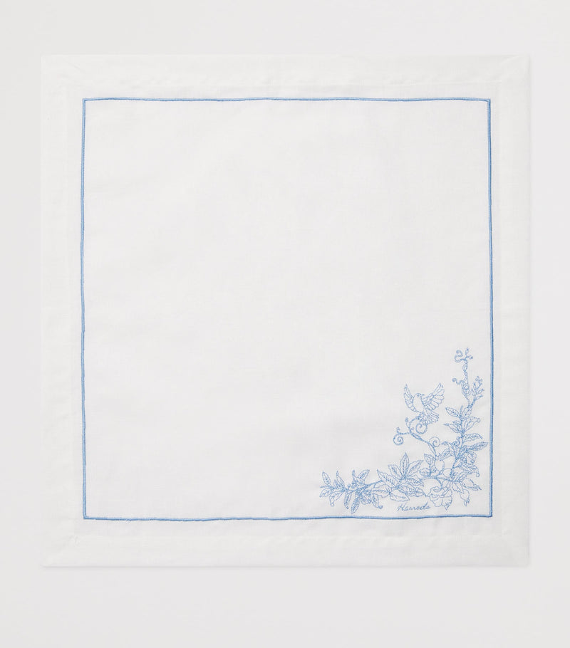 Harrods cotton-linen embroidered napkins set of 4, UK version