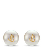 Jimmy Choo faux pearl logo stud earrings - British product