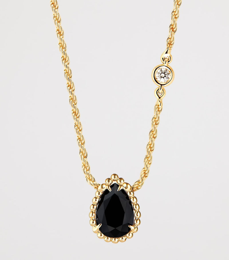Boucheron Serpent Bohème pendant necklace yellow gold onyx diamond, UK version