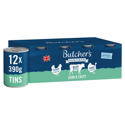 Butcher's Lean & Tasty Dog Food Tins 12x390g All bigger packs Sainsburys   