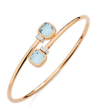 Pomellato Nudo bangle with blue topaz and diamonds - British product