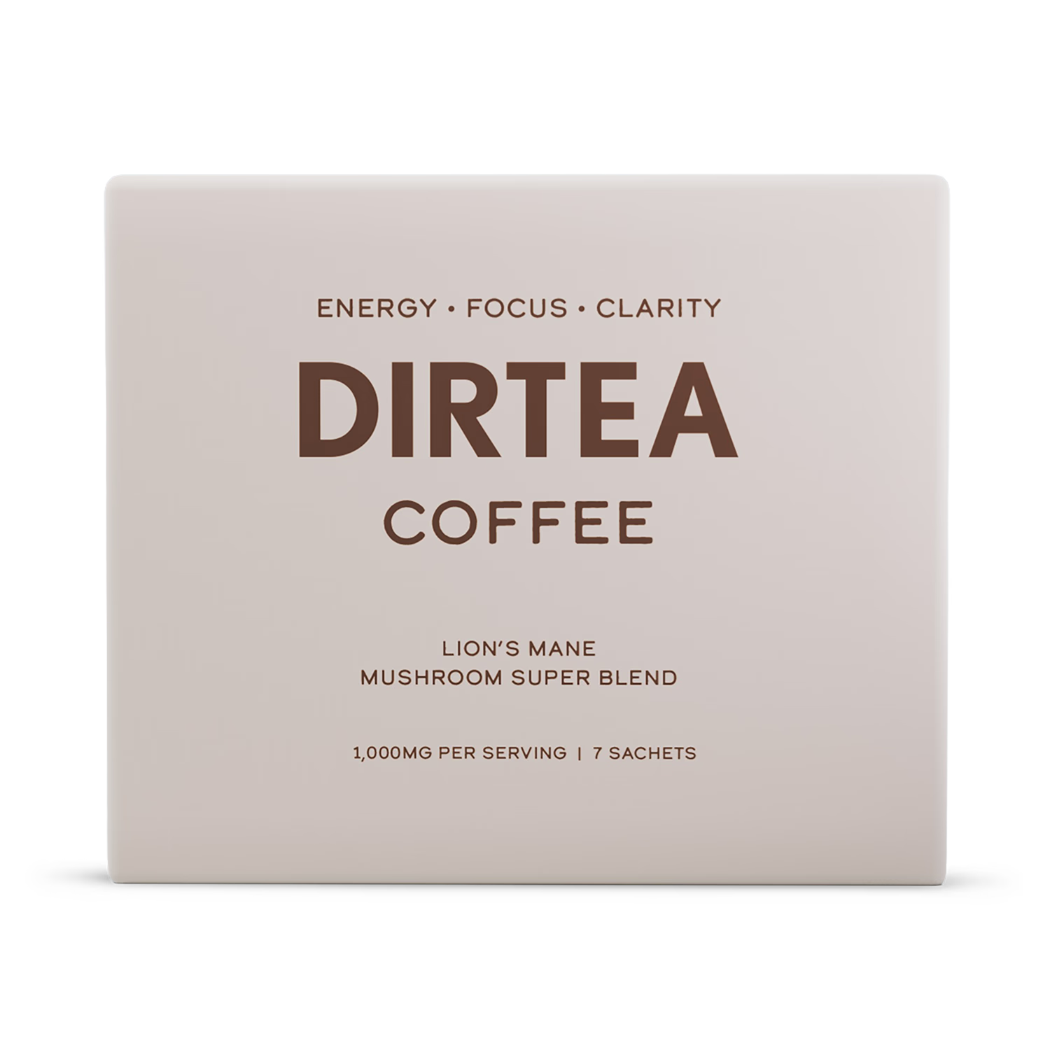 DIRTEA Lion's Mane Mushroom Coffee sachets 7-pack (British brand)