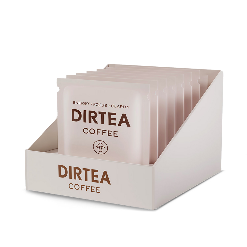DIRTEA Lion's Mane Mushroom Coffee sachets 7-pack (British brand)