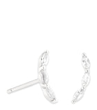 Astrid & Miyu white gold white topaz marquise stud earrings (British brand)