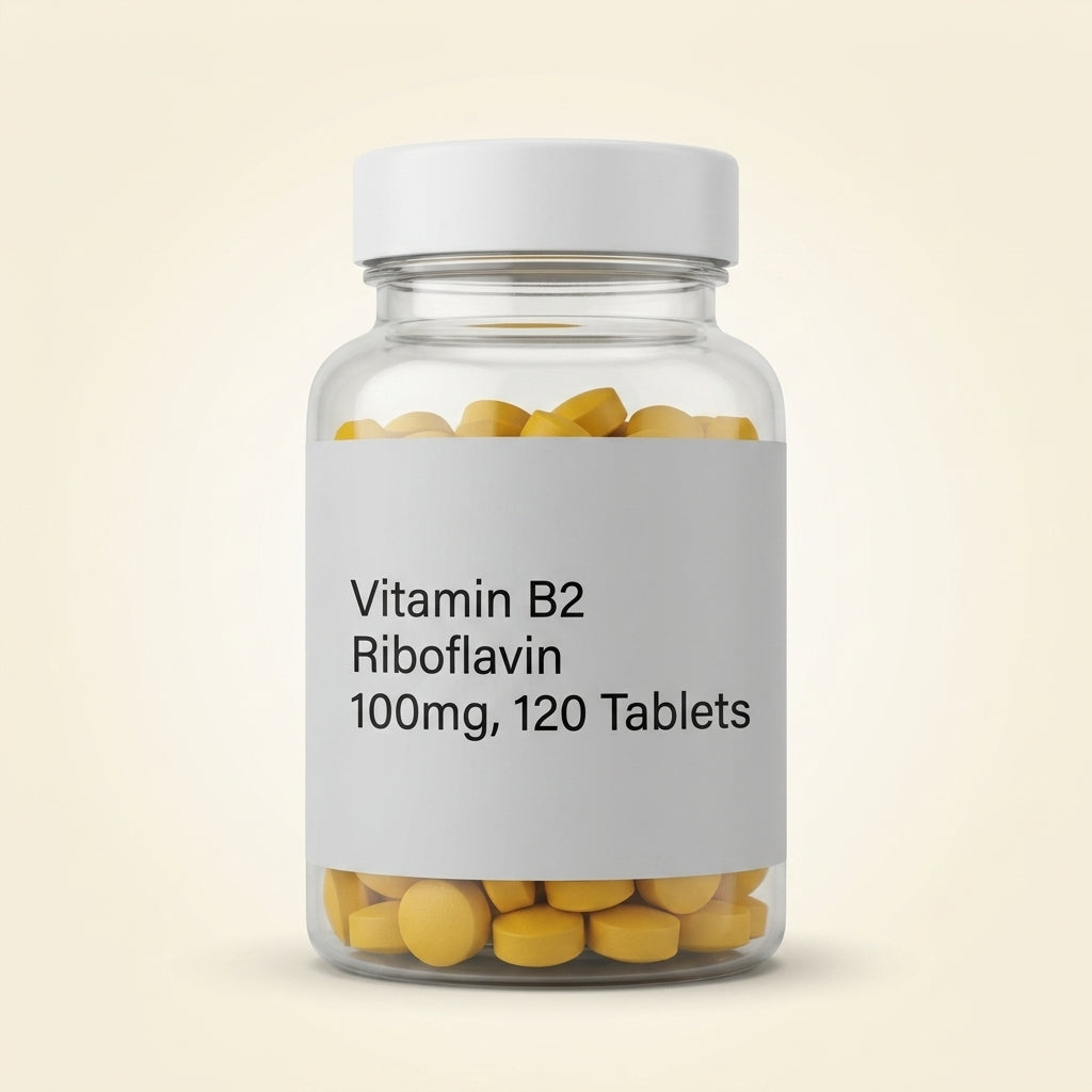 Holland & Barrett vitamin B2 supplement 100mg 120 tablets, imported from the UK