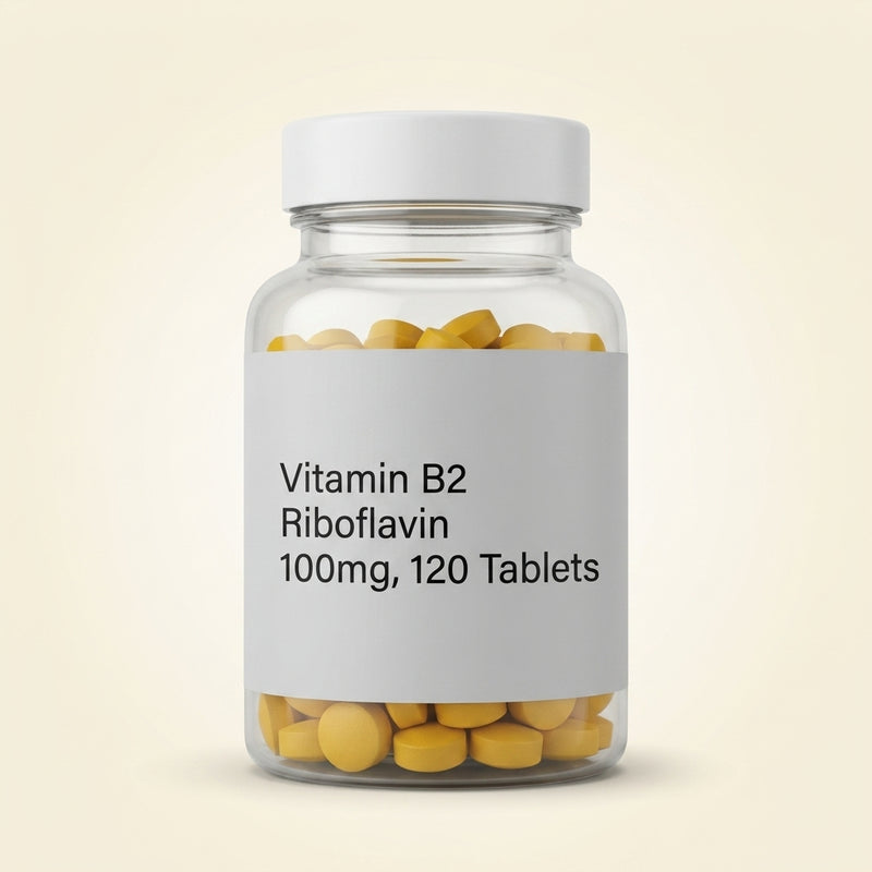 Holland & Barrett vitamin B2 supplement 100mg 120 tablets, imported from the UK