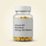 Holland & Barrett vitamin B2 supplement 100mg 120 tablets, imported from the UK