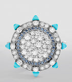 Marli New York white gold diamond and sapphire ring (British brand)