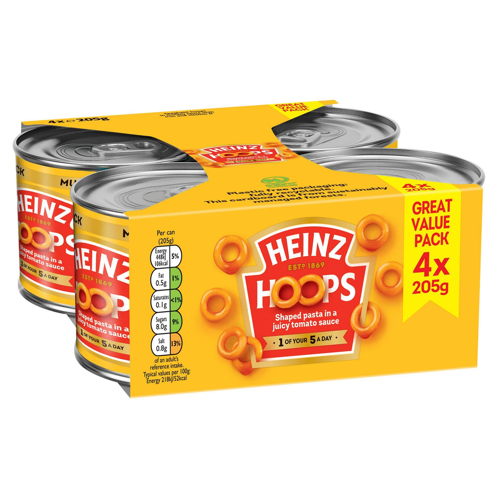 Heinz Spaghetti Hoops Great Value Pack 4x205g