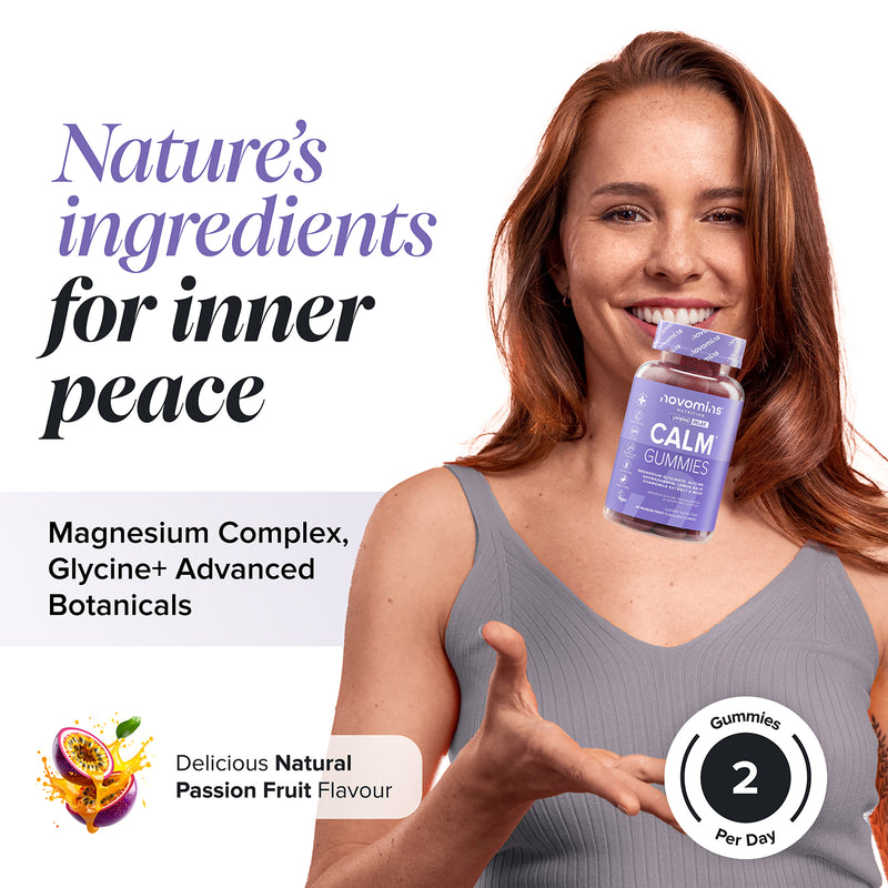 Novomins Calm Magnesium Glycinate Gummies 60, imported from the UK
