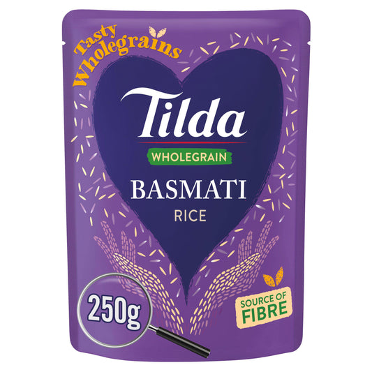Tilda Microwave Rice Wholegrain Basmati 250g Microwave rice Sainsburys   