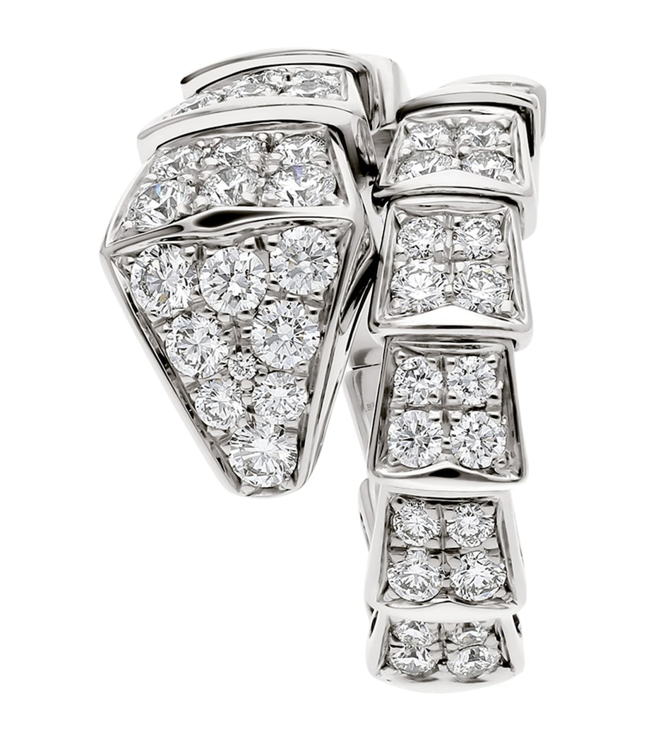 Bvlgari Serpenti Viper ring in white gold with diamonds, UK version