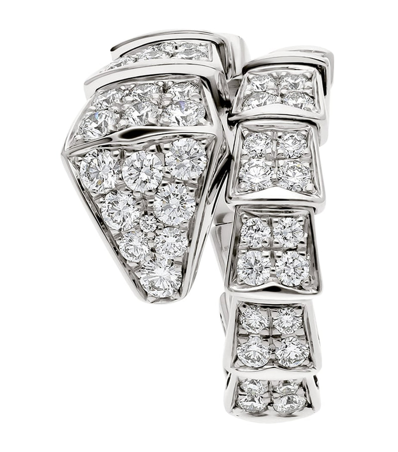 Bvlgari Serpenti Viper ring in white gold with diamonds, UK version