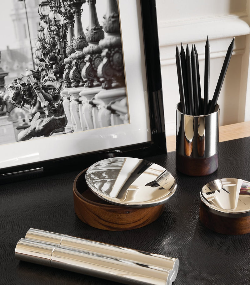 Christofle silver-plated wood Uni trinket box - British product