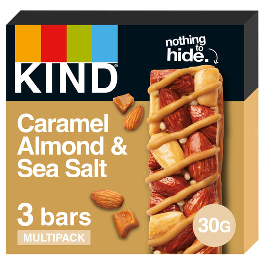 Kind Caramel Almond & Sea Salt Cereal Bars Multipack 3x30g cereal bars Sainsburys   