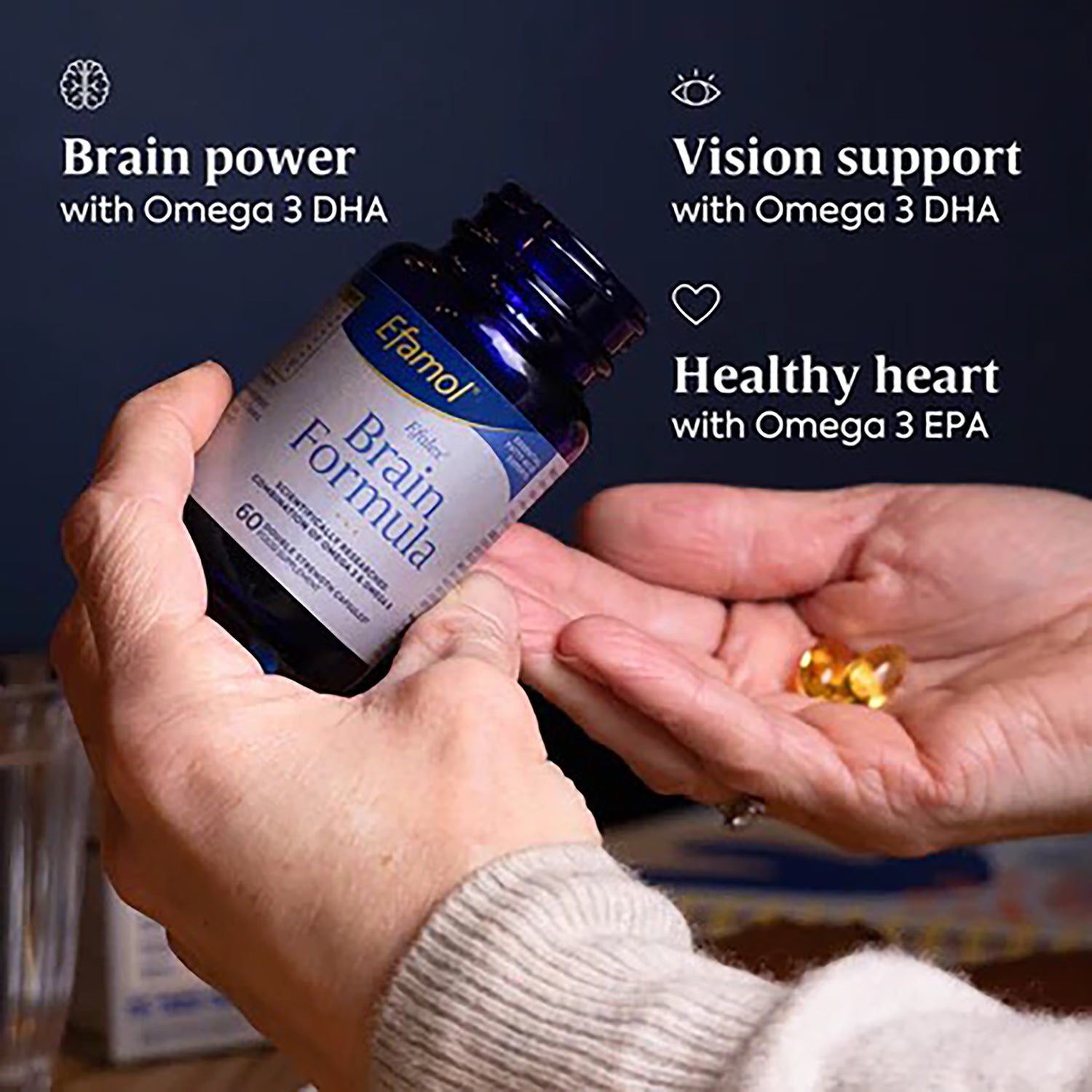 Efamol brain supplement capsules 120ct, imported from the UK