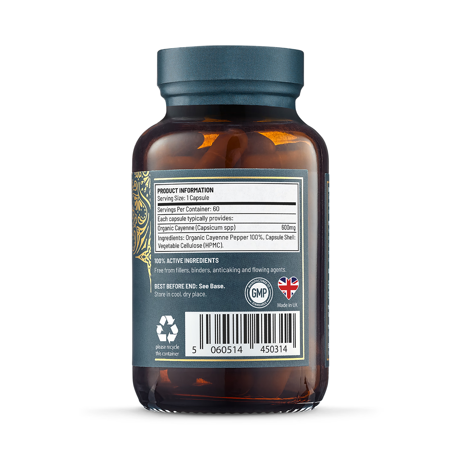 Ayurvediq organic cayenne capsules 60 capsules, UK version