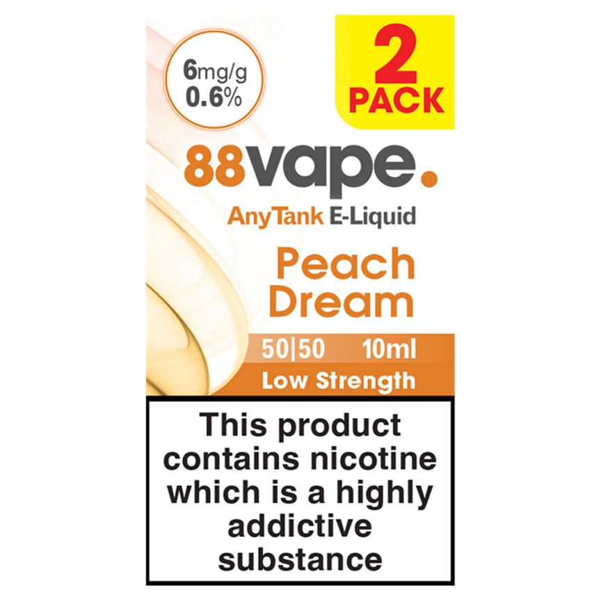 88Vape Anytank E-Liquid Peach Dream 50/50